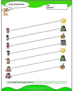 okul öncesi çizgi çalışmaları